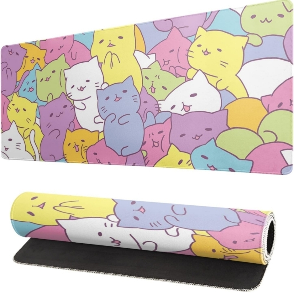 Colorful Adorable Cute Cat Pattern Smooth Water Proof Non-Slip Desk Mat